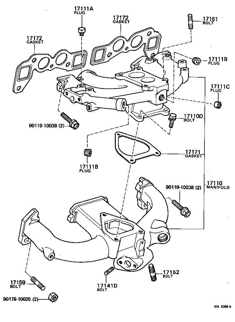 17167-13050 INSULATOR, EXHAUST MANIFOLD HEAT, NO.1 product image