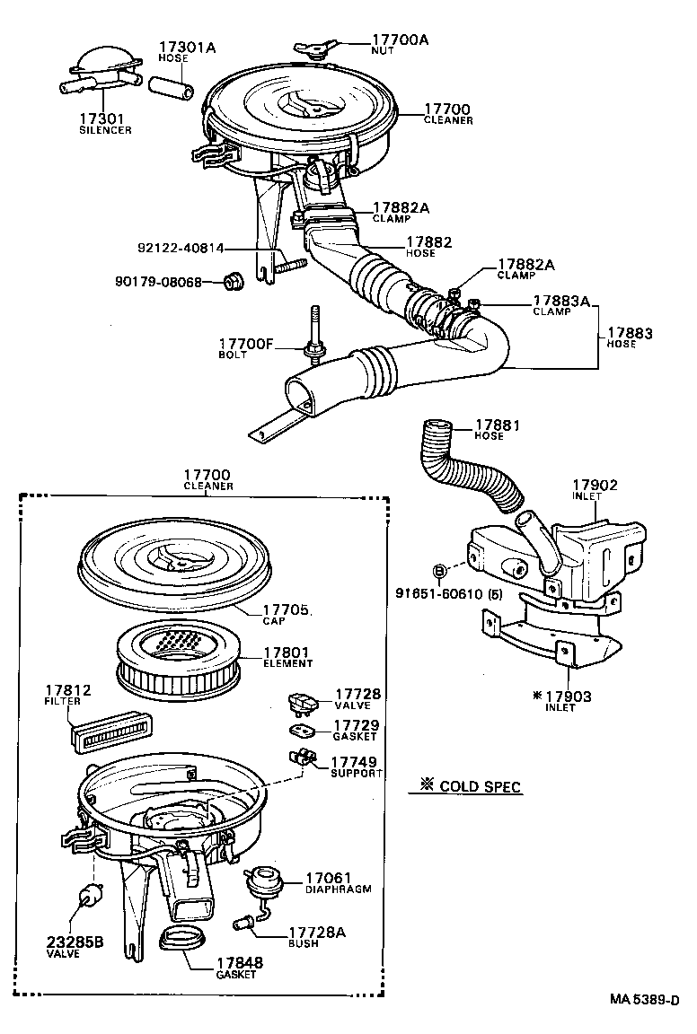 17700-13071 CLEANER ASSY, AIR product image