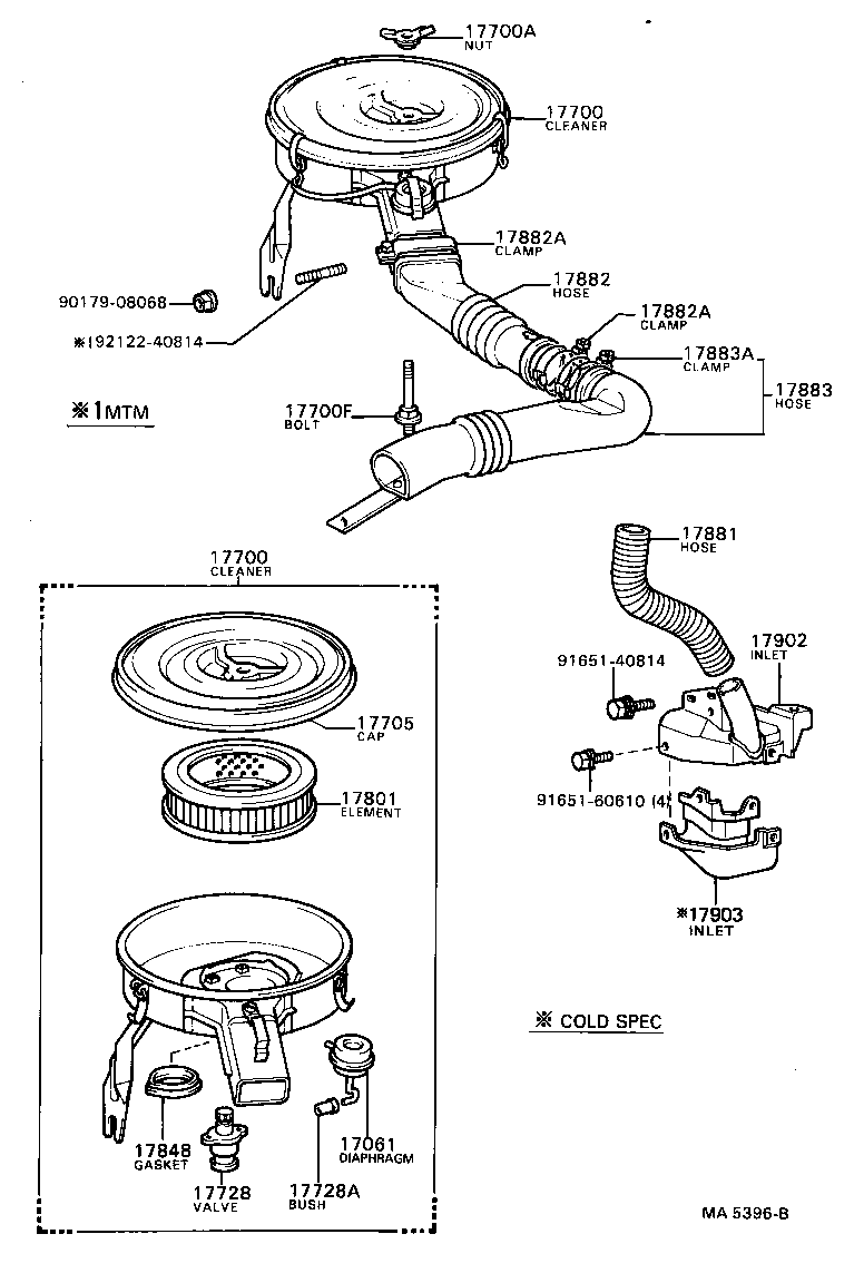 17700-26201 CLEANER ASSY, AIR product image