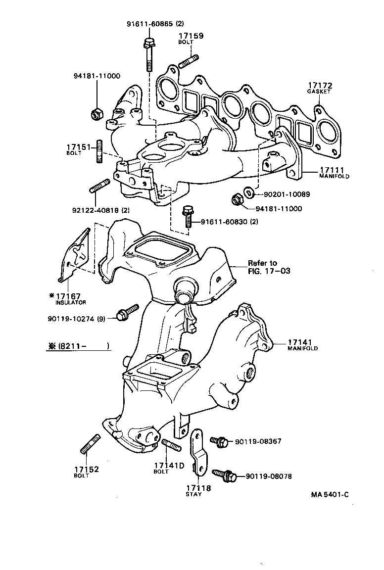 17118-15020 STAY, MANIFOLD product image