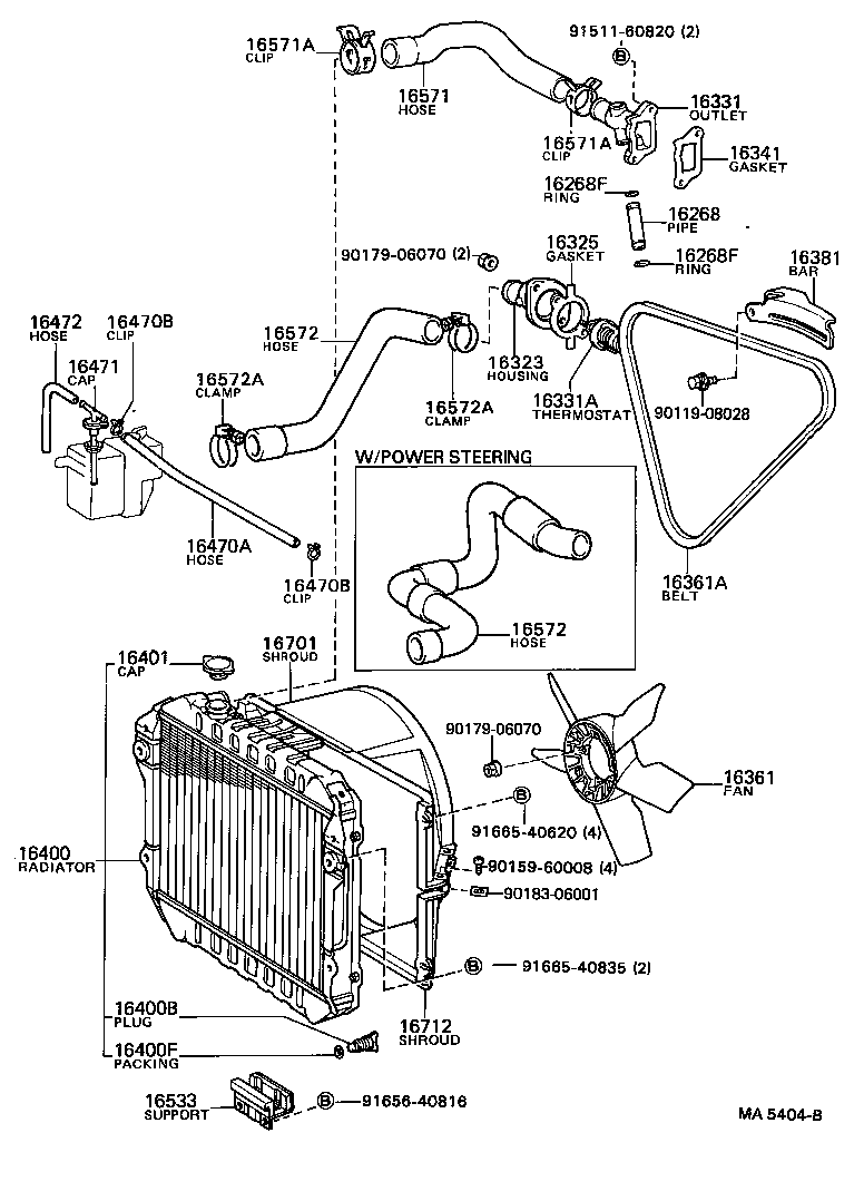 16264-64020 HOSE, WATER BY-PASS, NO.2 product image