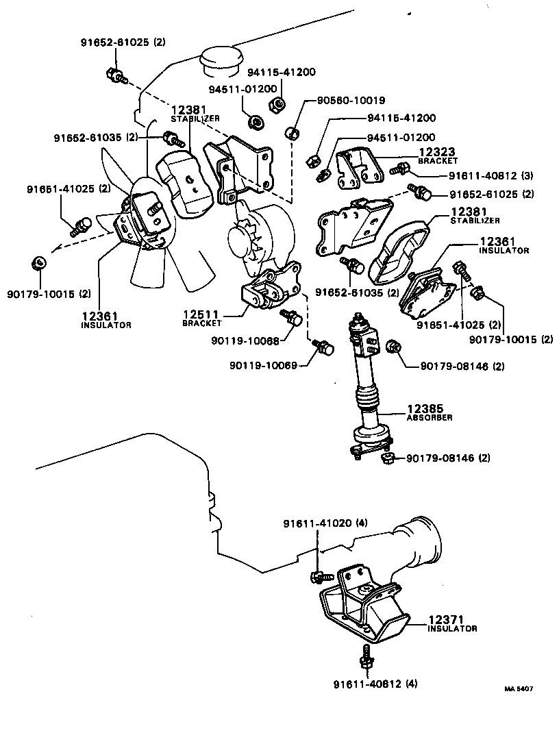 12315-70011 BRACKET, ENGINE MOUNTING, FRONT NO.1 LH product image