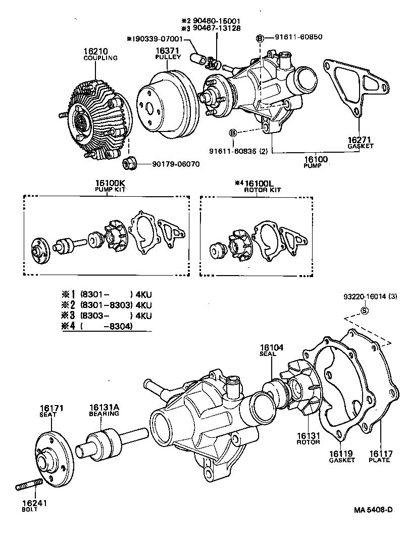16100-19035 PUMP ASSY, ENGINE WATER product image