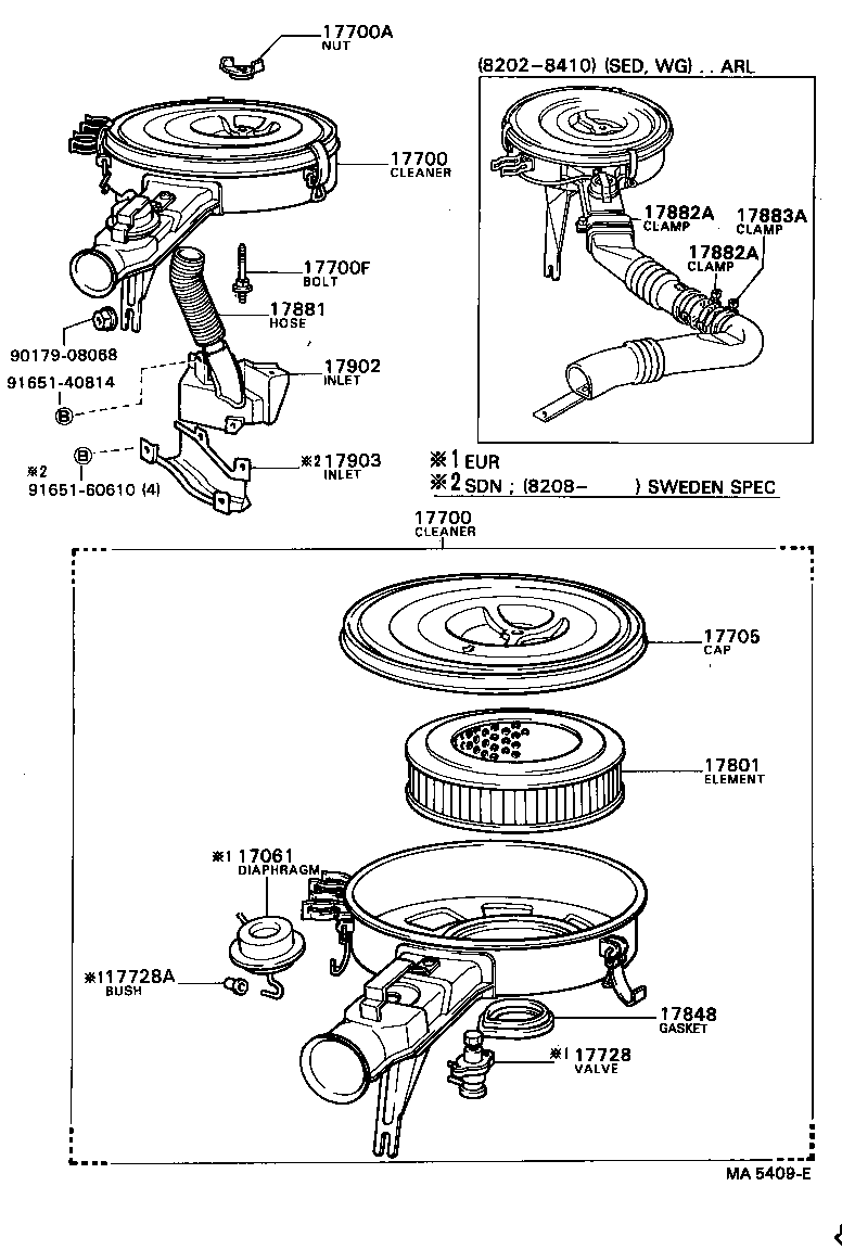 17700-26201 CLEANER ASSY, AIR product image
