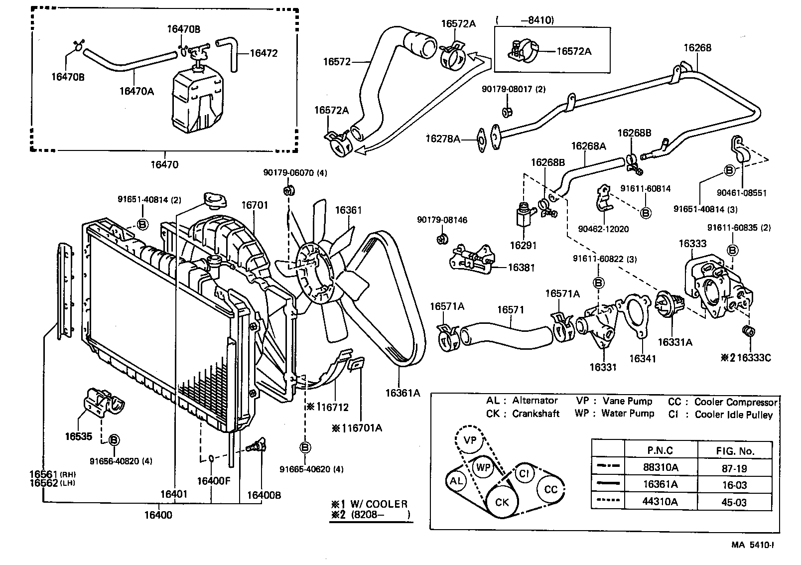 Toyota 16261-35040 HOSE, WATER BY-PASS