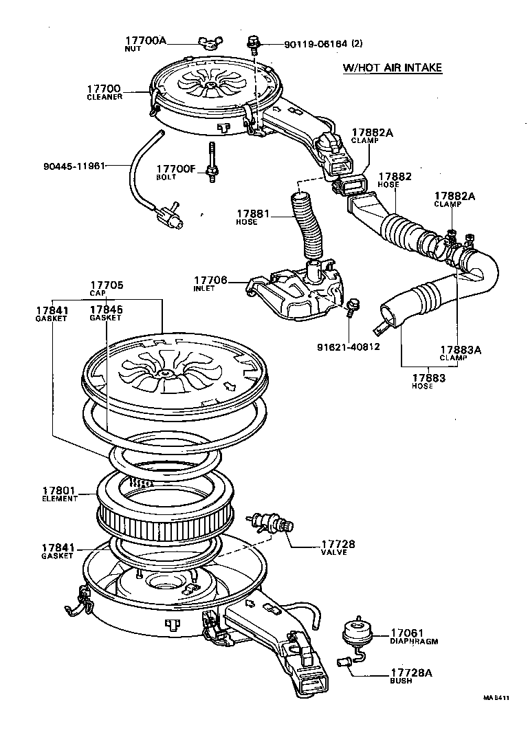 17700-26201 CLEANER ASSY, AIR product image