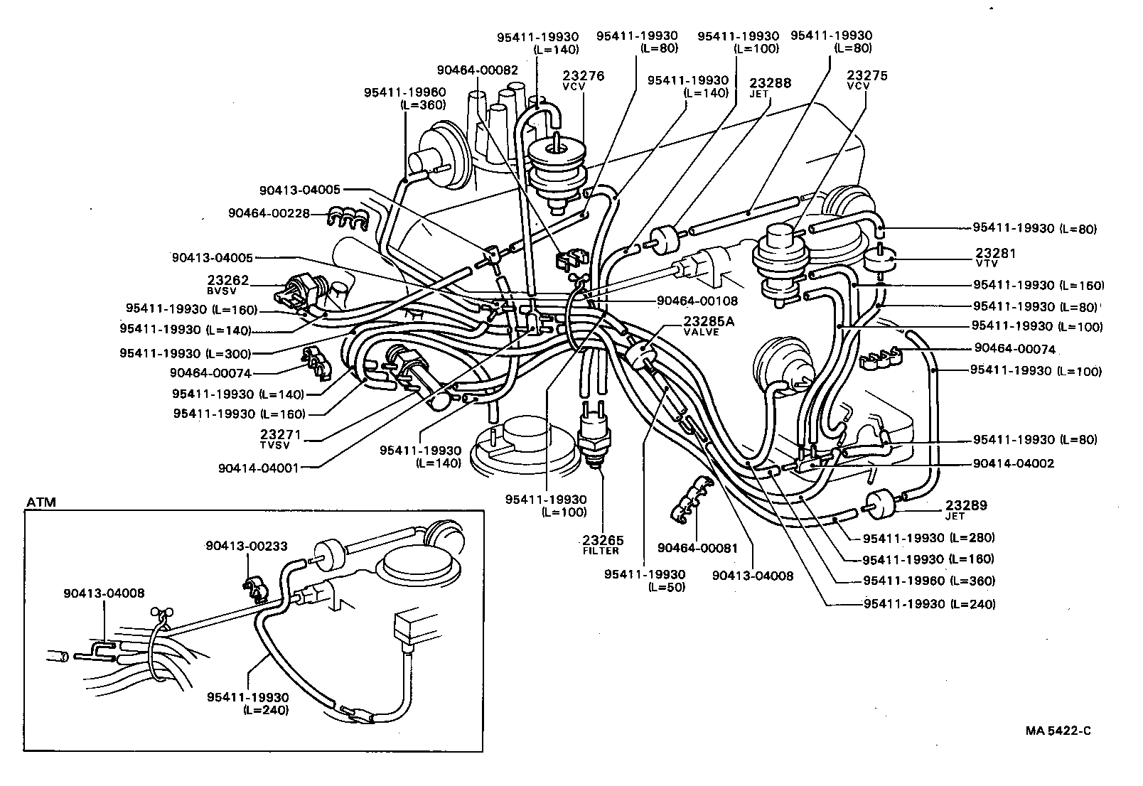 17691-24050 BRACKET, VACUUM CONTROL VALVE, NO.1 product image