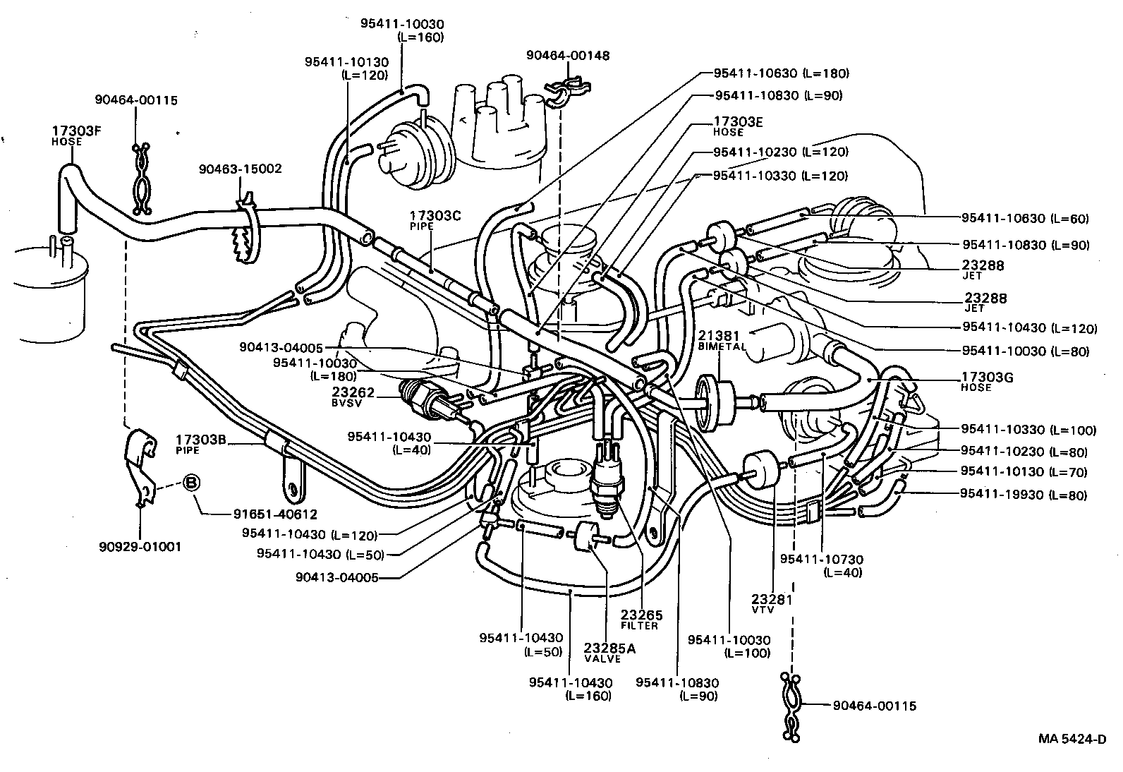23829-13031 HOSE, NO.2(FOR AIR PIPE) product image