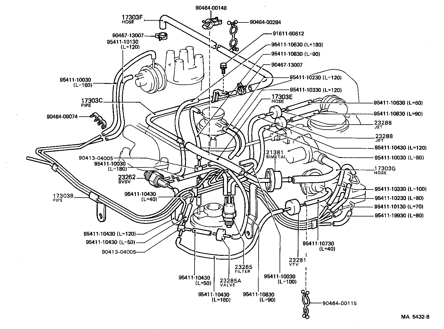 17303-13060 PIPE SUB-ASSY, AIR, NO.1 product image