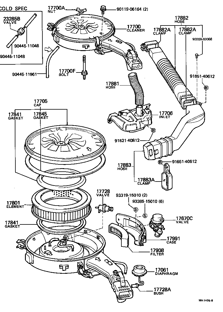 17700-72011 CLEANER ASSY, AIR product image