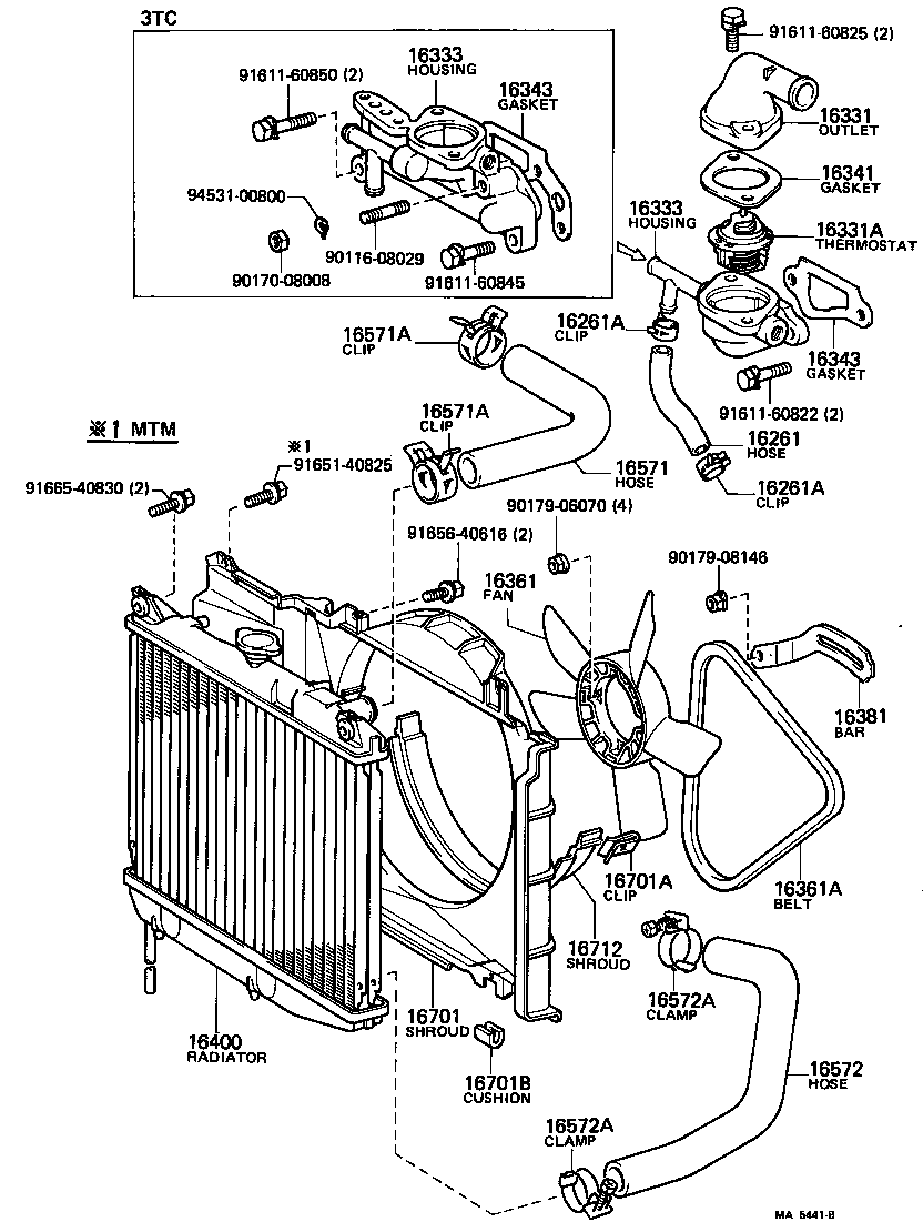 16572-64010 HOSE, RADIATOR, OUTLET product image