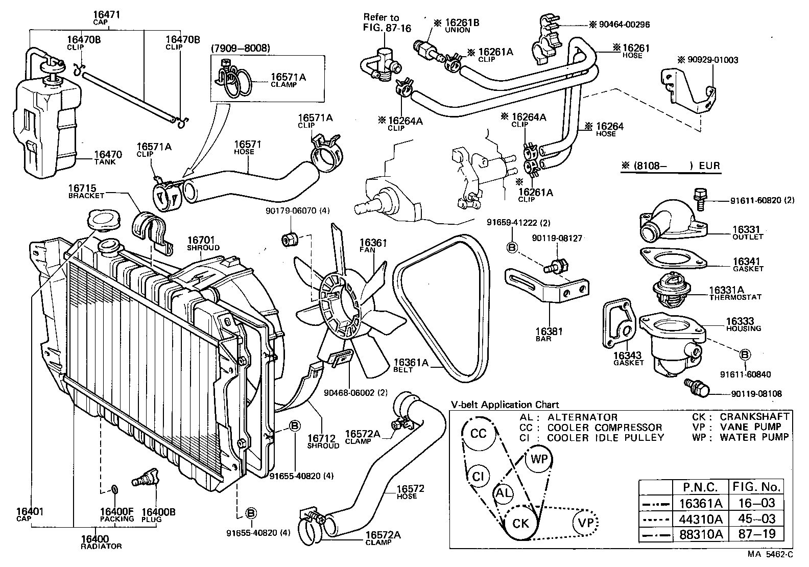 16261-54010 HOSE, WATER BY-PASS product image
