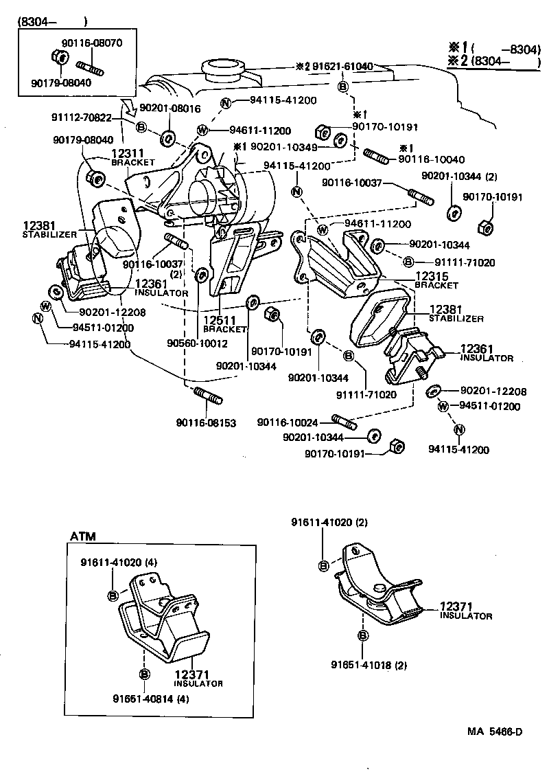 12361-15080 INSULATOR, ENGINE MOUNTING, FRONT product image