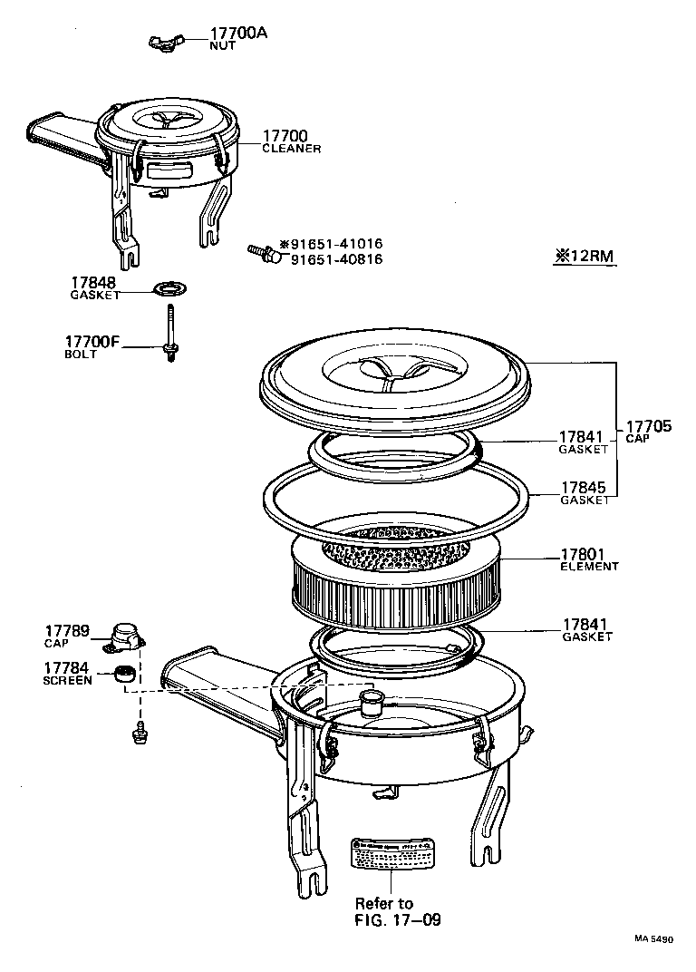 17705-31033 CAP SUB-ASSY, AIR CLEANER product image