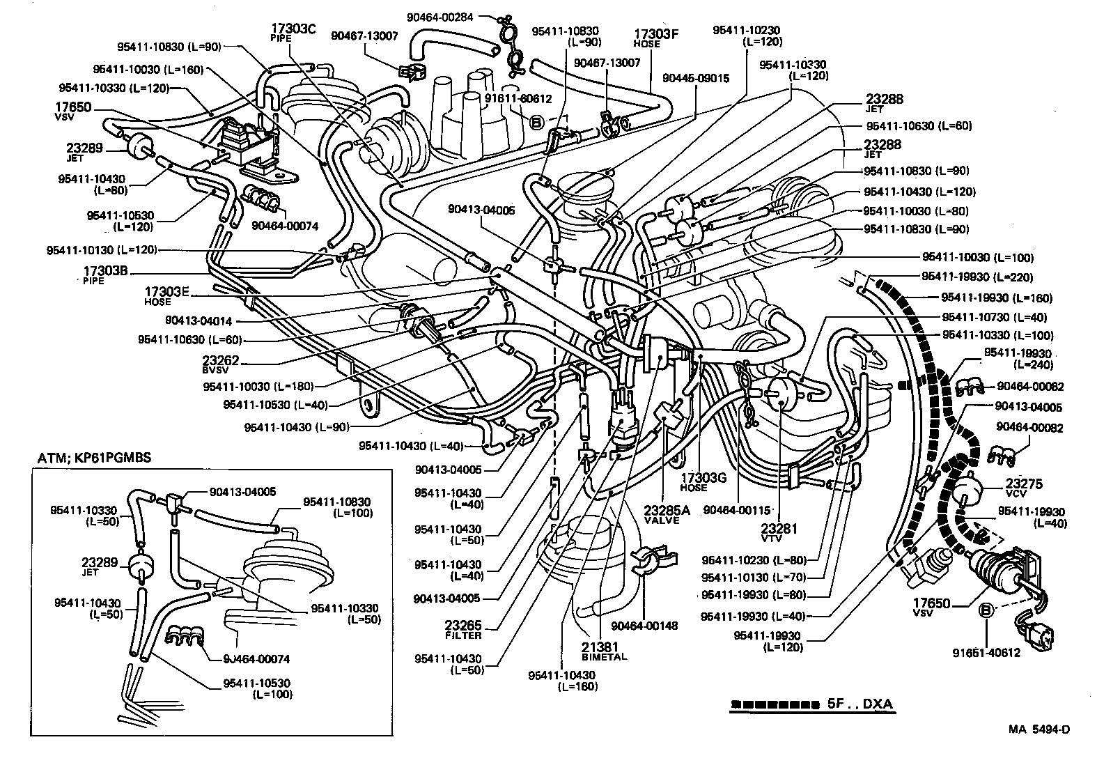 17303-13060 PIPE SUB-ASSY, AIR, NO.1 product image
