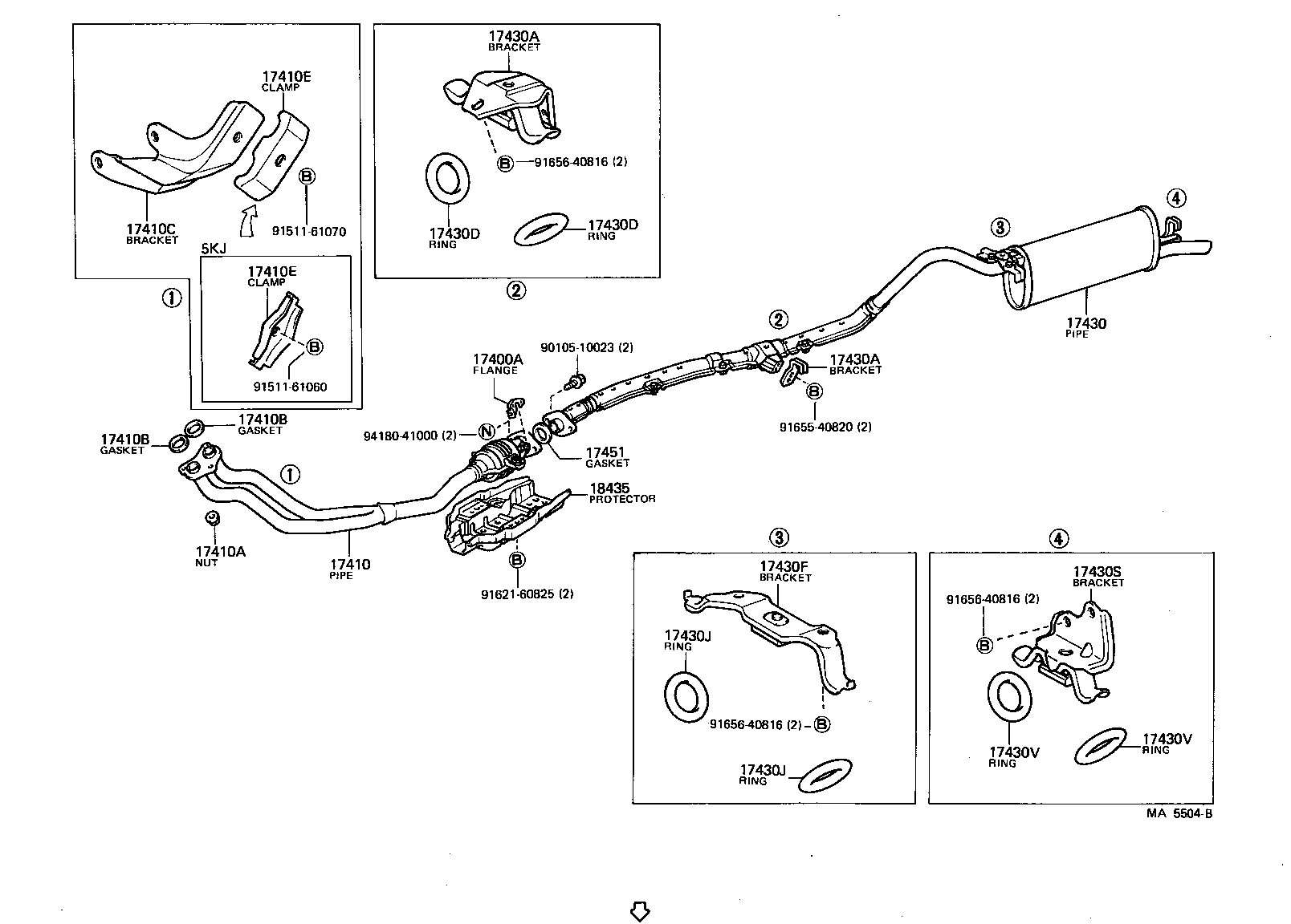17430-15280 PIPE ASSY, EXHAUST, TAIL product image
