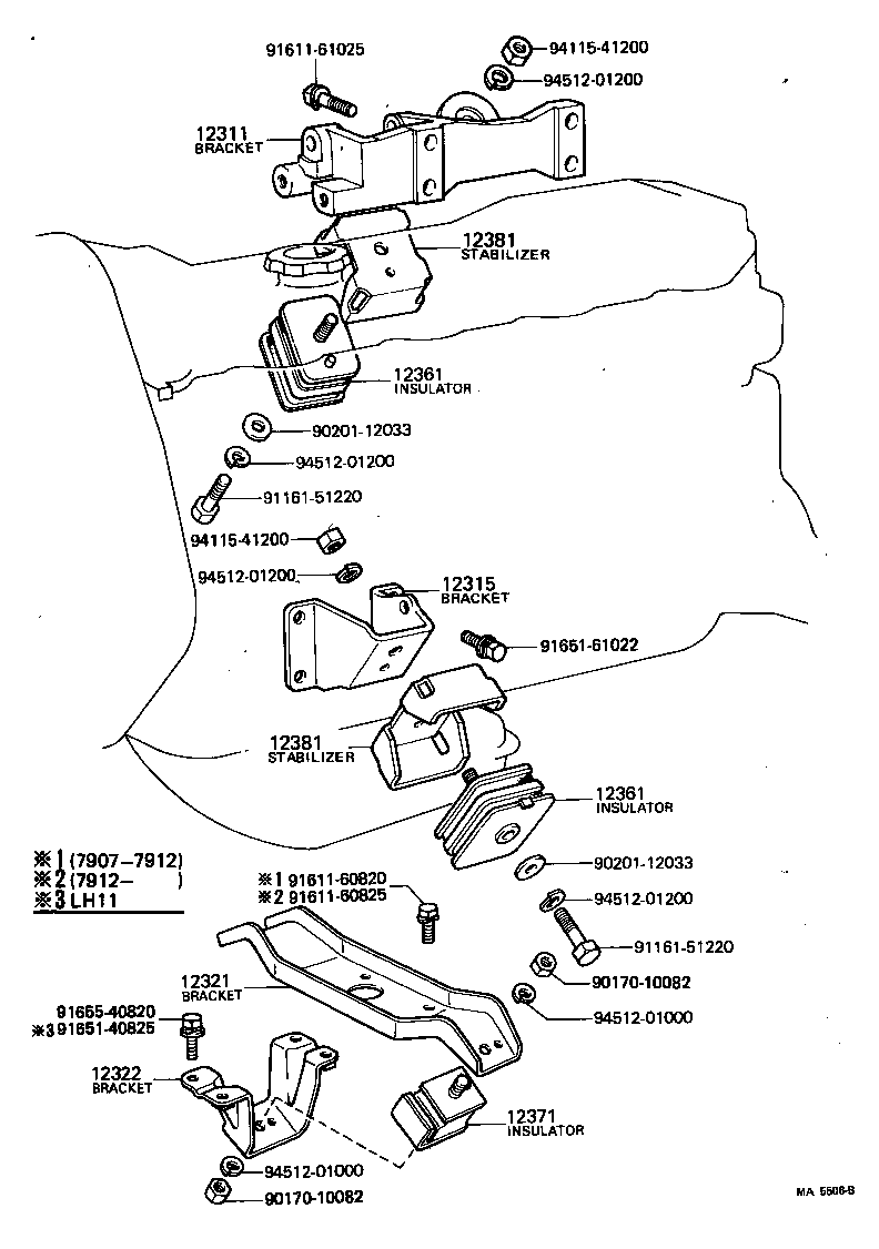 12361-54030 INSULATOR, ENGINE MOUNTING, FRONT product image