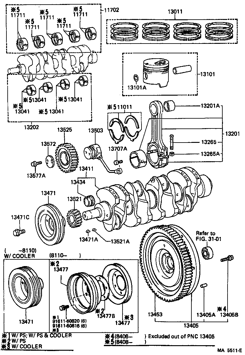 13477-60030 PULLEY, CRANKSHAFT, NO.2 product image