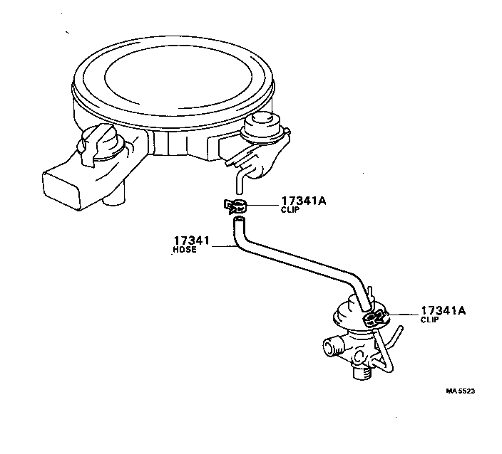 17341-34070 HOSE, NO.1(FOR AIR INJECTION SYSTEM) product image