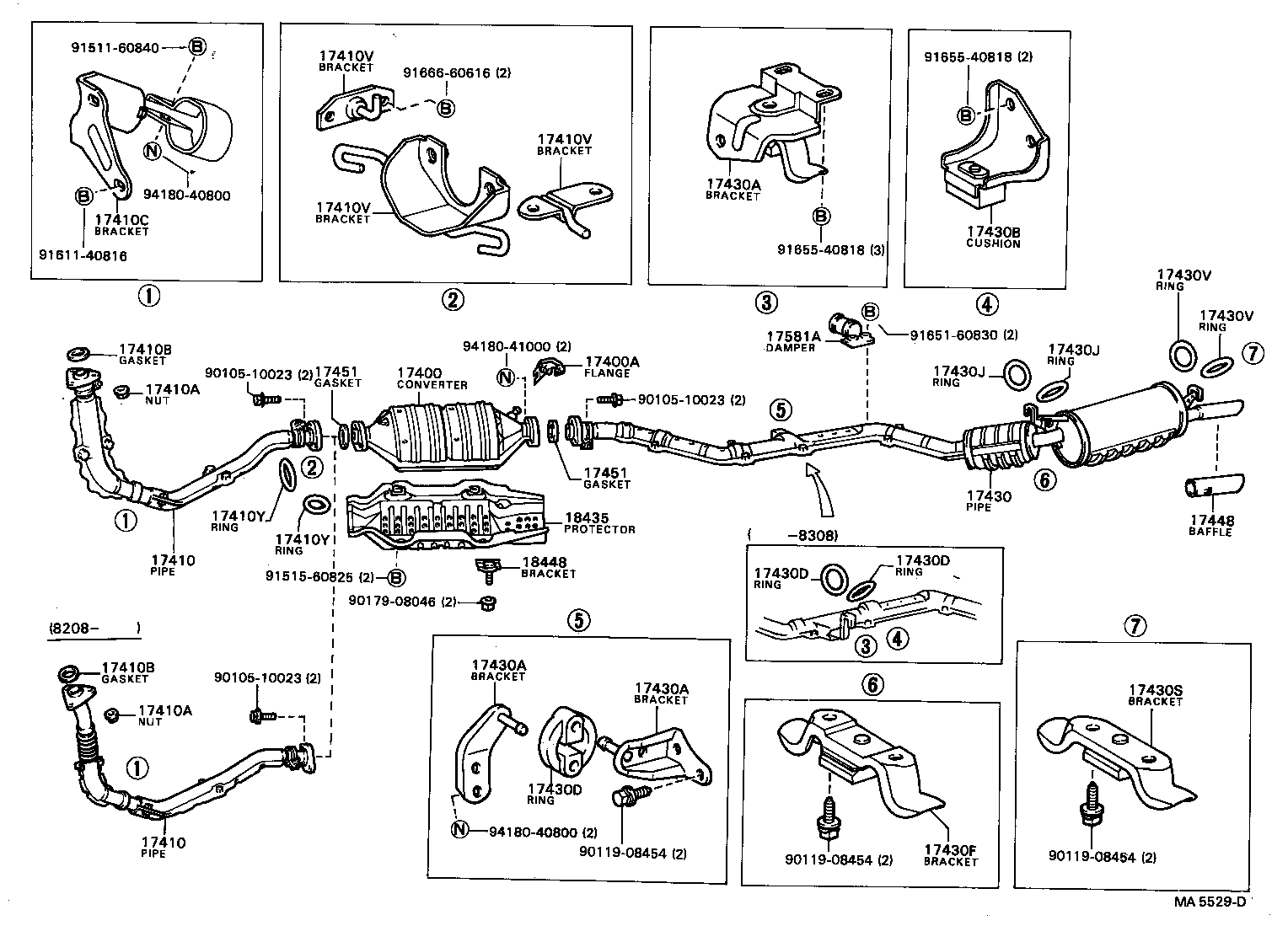 17430-41290 PIPE ASSY, EXHAUST, TAIL product image