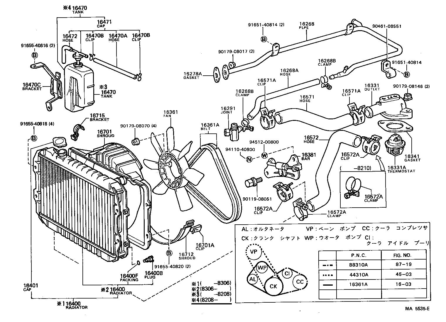 99322-00900 BELT, V (COOLER COMPRESSOR TO CRANKSHAFT PULLEY), NO.1 product image