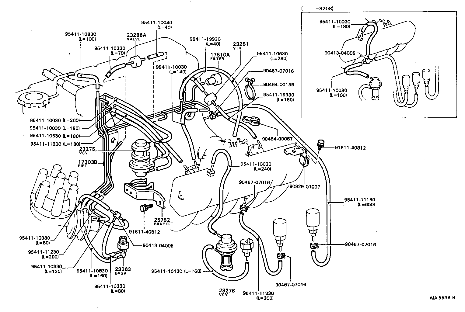 17341-70010 HOSE, NO.1(FOR IDLE-UP) product image