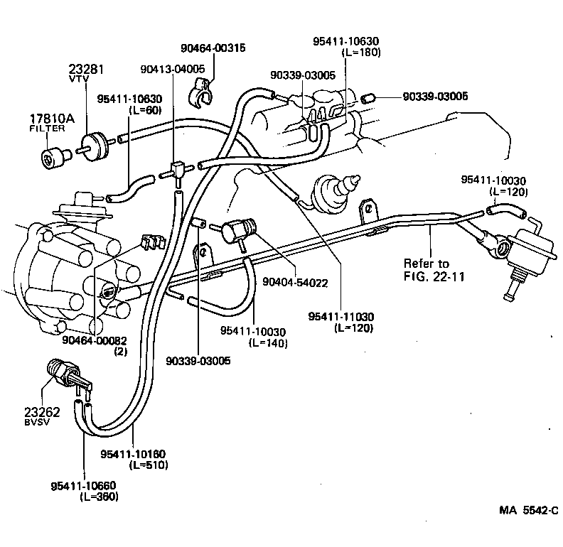 17303-43050 PIPE SUB-ASSY, AIR, NO.1 product image