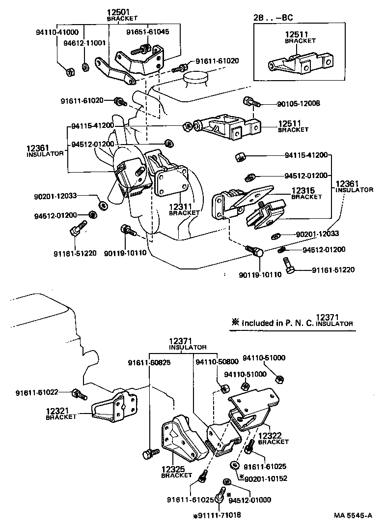12325-56010 BRACKET, ENGINE MOUNTING, REAR, NO.1 product image