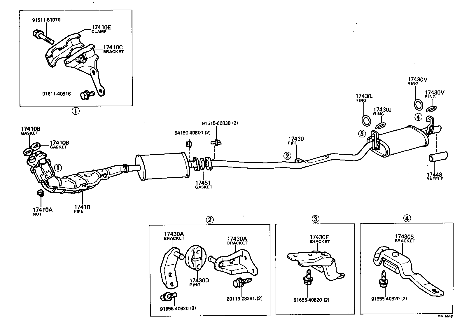 17565-15010 BOLT OR RING, EXHAUST TAIL PIPE (FOR FRONT) product image