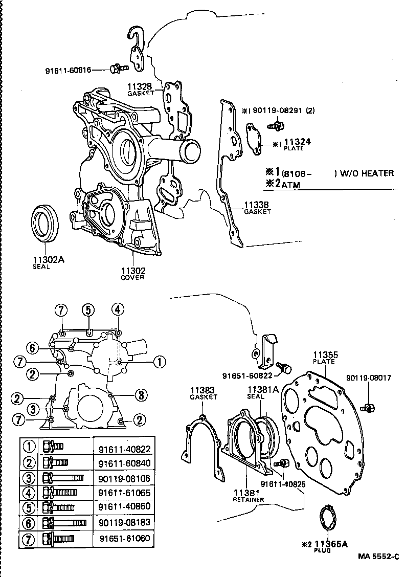 92132-60828 BOLT,STUD(FOR TIMING GEAR CASE) product image