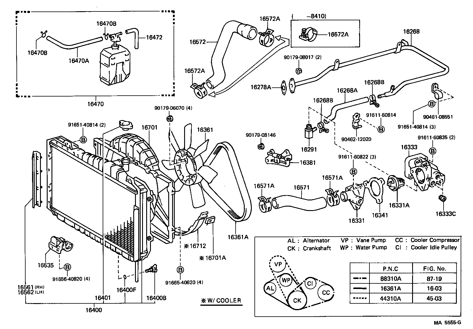 16381-38020 BAR, FAN BELT ADJUSTING product image