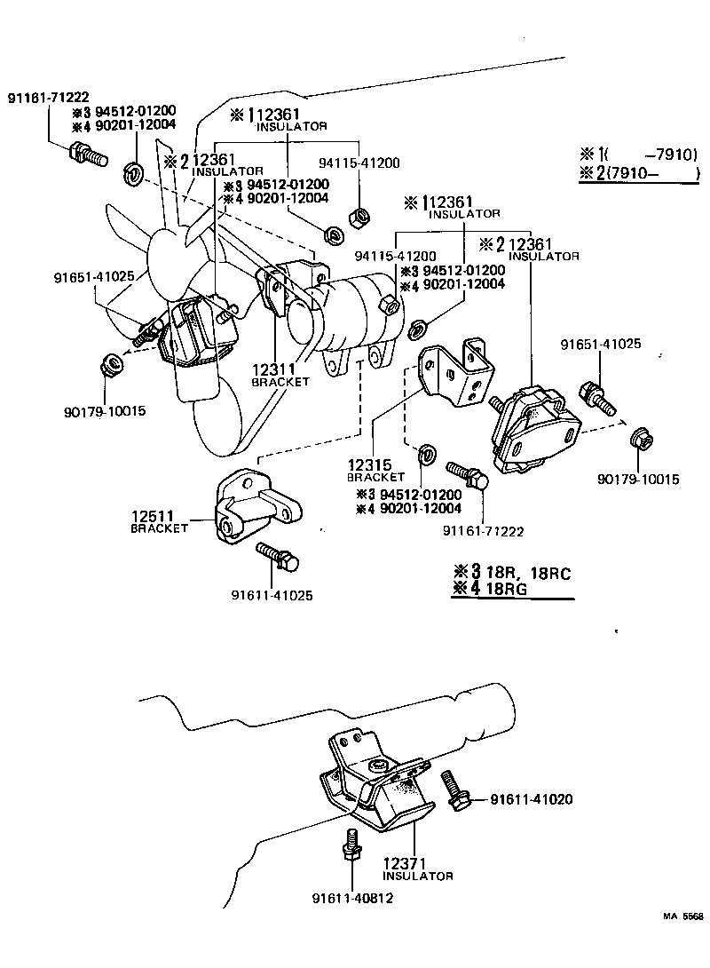 12362-36012 INSULATOR, ENGINE MOUNTING, FRONT product image