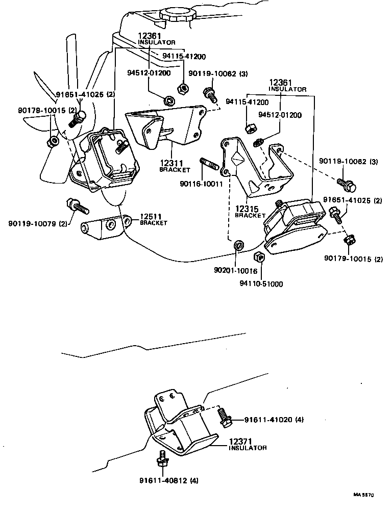 12315-70011 BRACKET, ENGINE MOUNTING, FRONT NO.1 LH product image