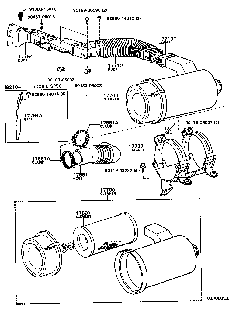 17700-87619 CLEANER ASSY, AIR product image