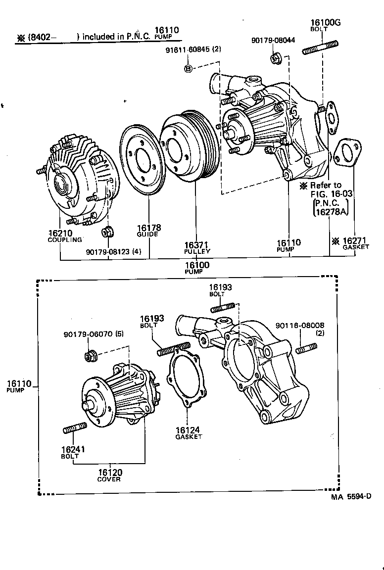 16100-49665 PUMP ASSY, ENGINE WATER product image
