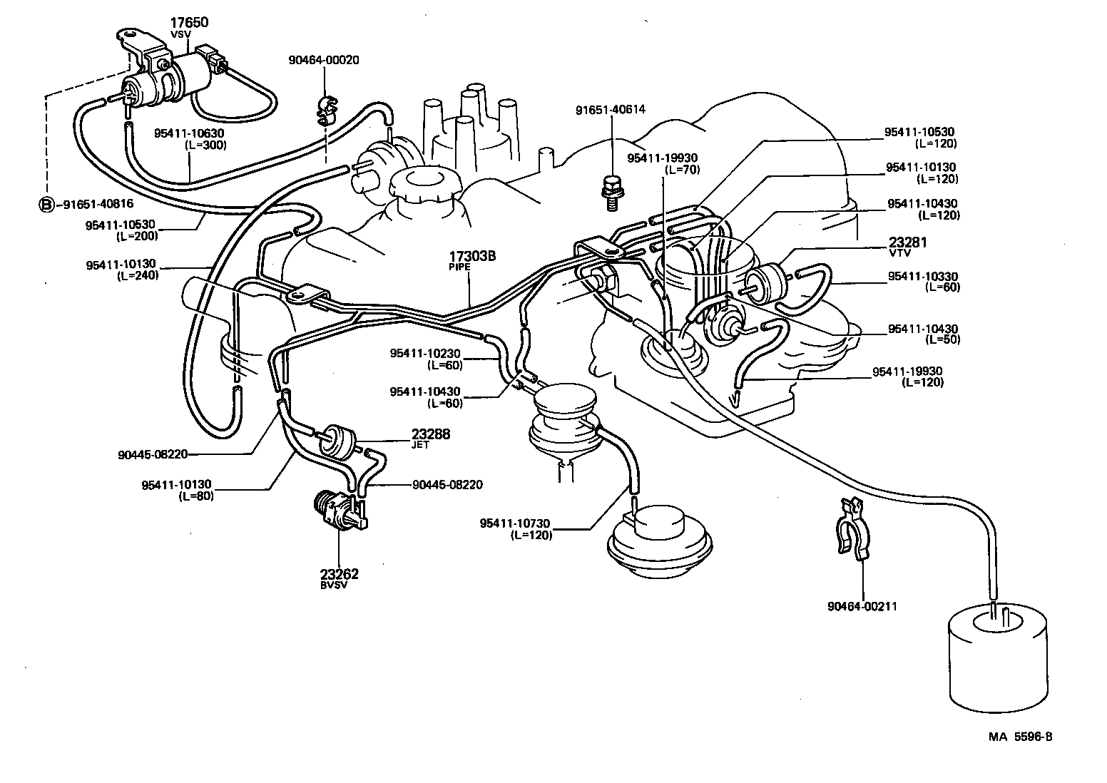 17303-31030 PIPE SUB-ASSY, AIR, NO.1 product image