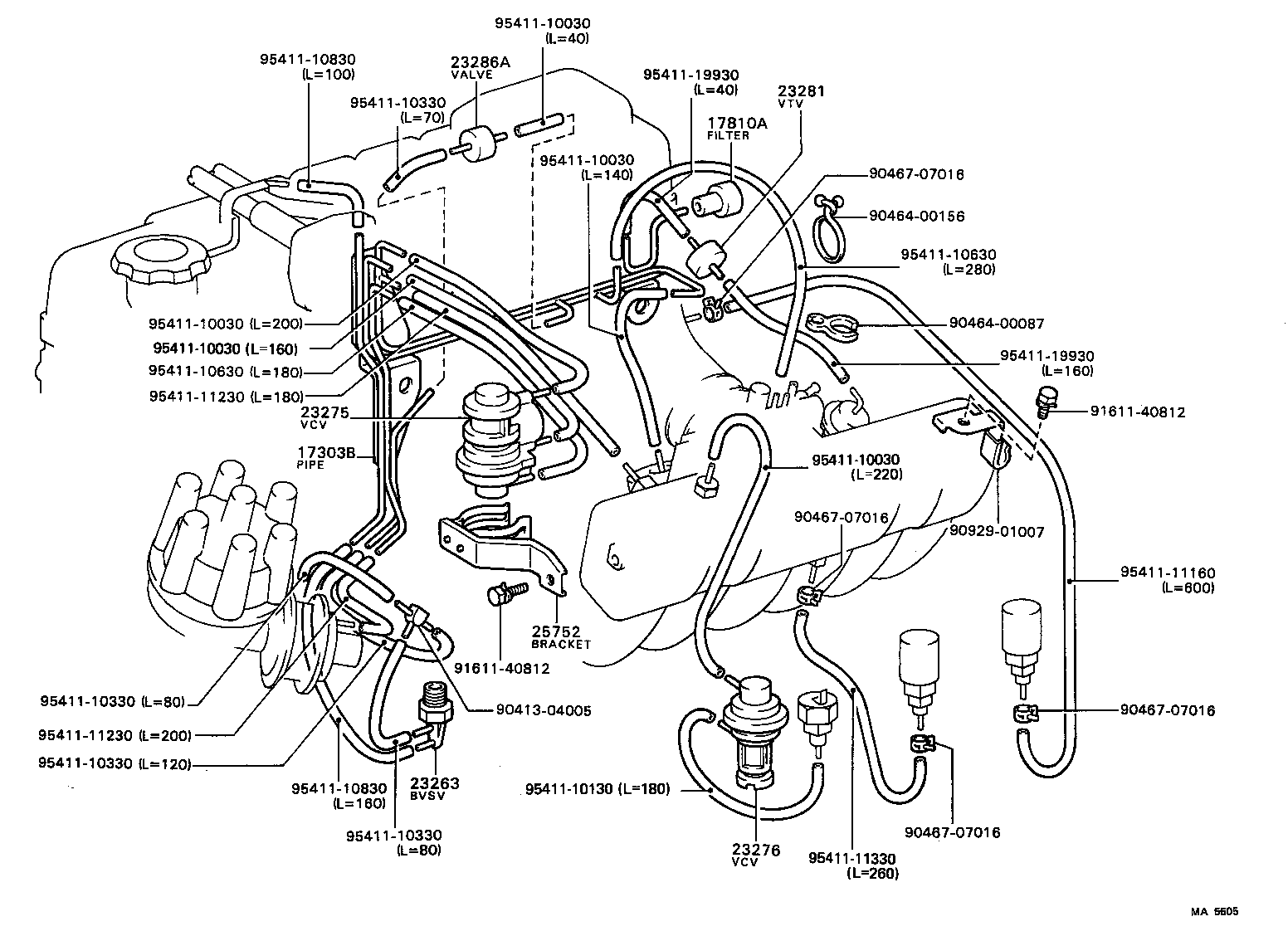 90445-10010 HOSE, NO.1(FOR IDLE-UP) product image