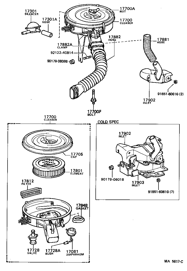 17700-24581 CLEANER ASSY, AIR product image