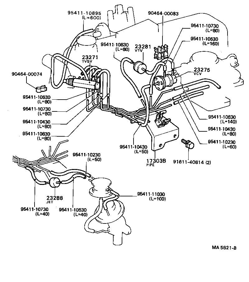 89570-36050 VALVE ASSY, VACUUM SWITCHING product image