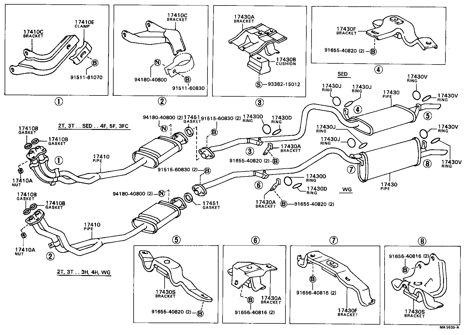 17570-72010 BRACKET, EXHAUST PIPE FRONT (FOR FRONT) product image