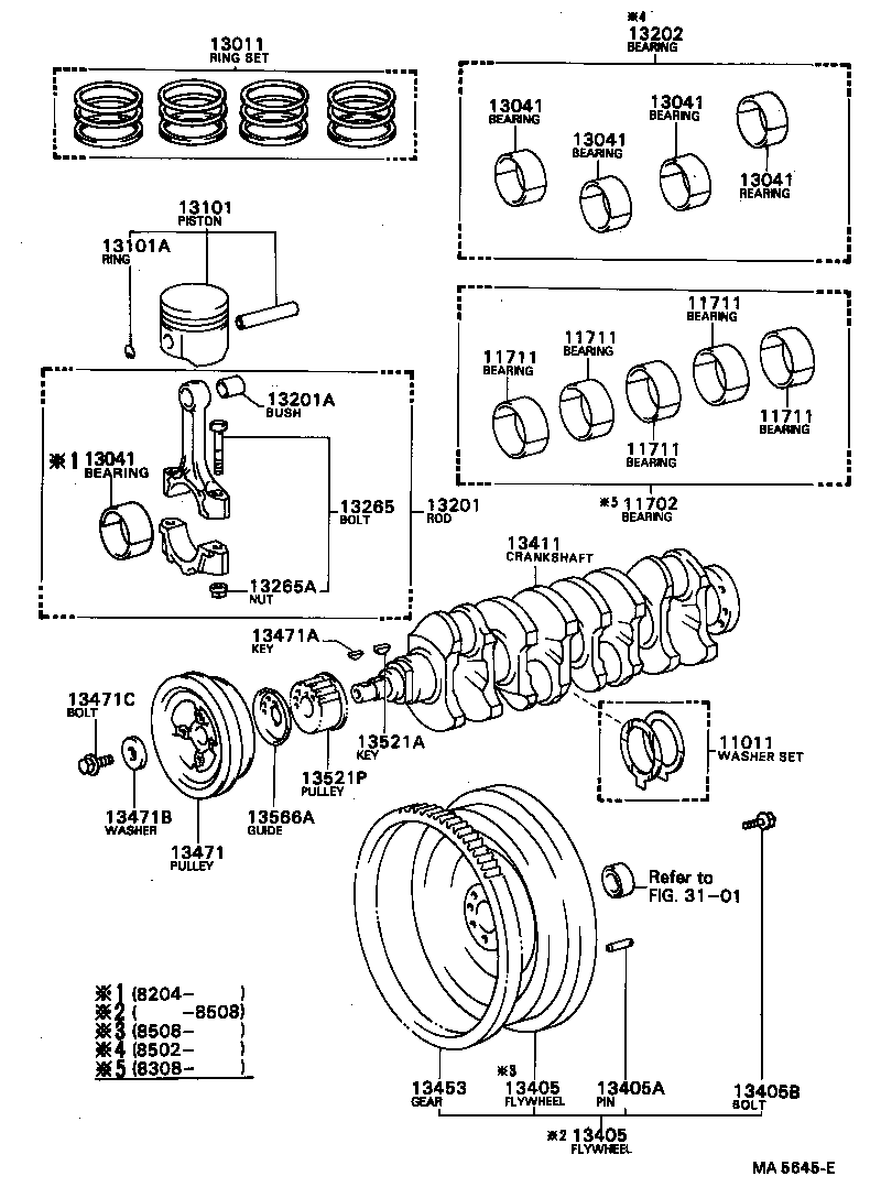 88451-14030 PULLEY, CRANKSHAFT, NO.2 product image