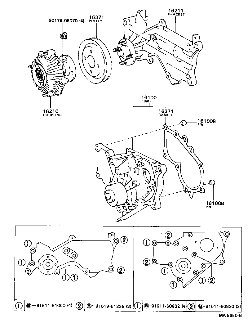 16100-19035 PUMP ASSY, ENGINE WATER product image
