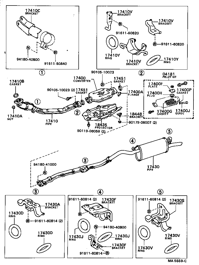 17430-13120 PIPE ASSY, EXHAUST, TAIL product image