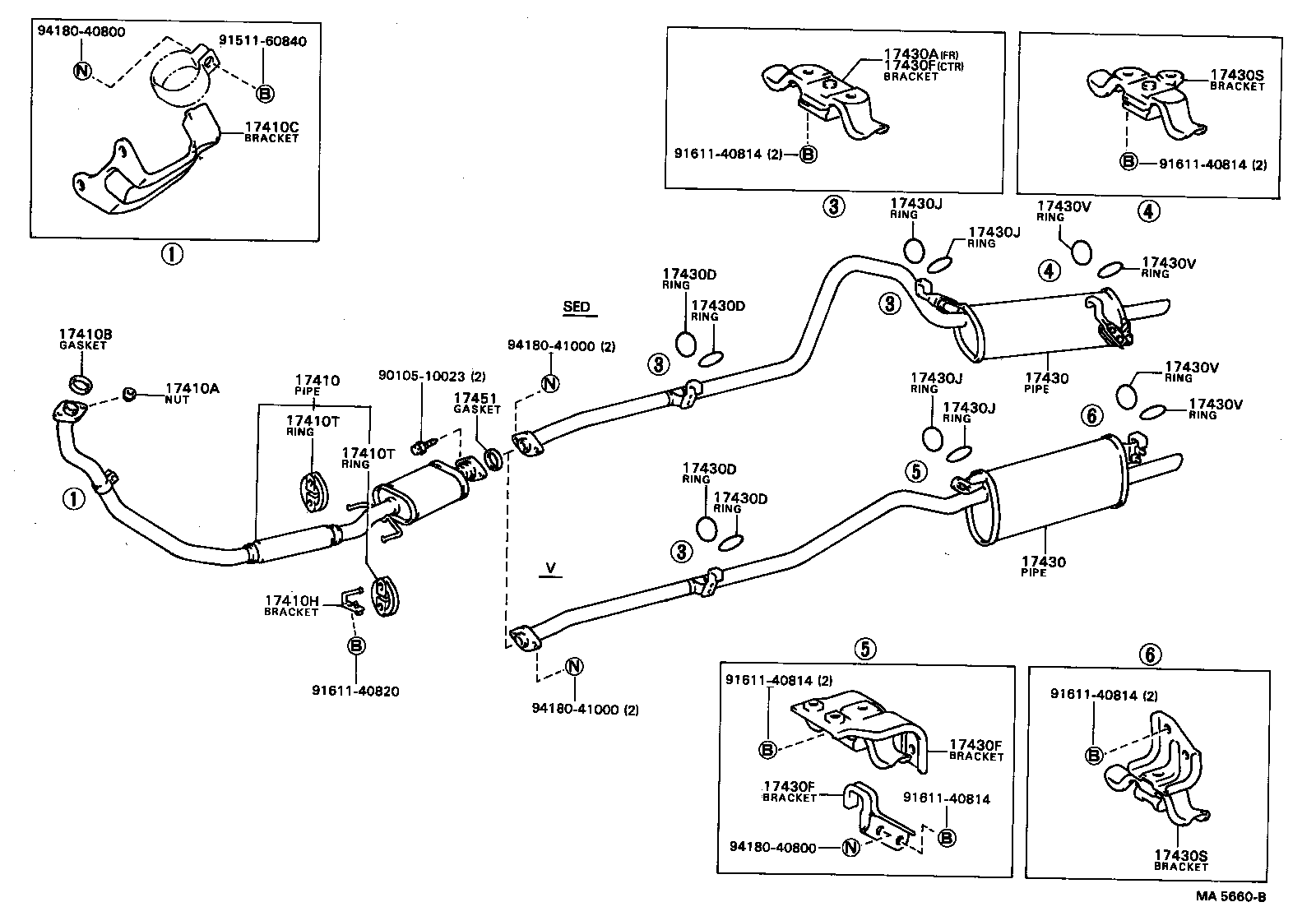 17430-13120 PIPE ASSY, EXHAUST, TAIL product image