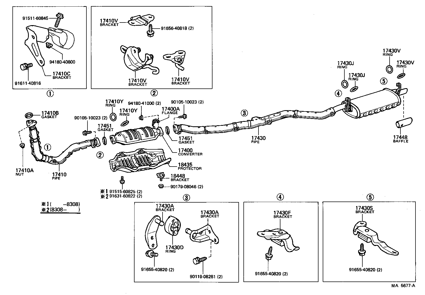 17410-70020 PIPE ASSY, EXHAUST, FRONT product image