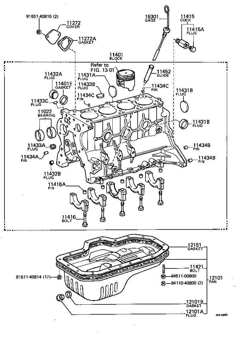 11401-69138 BLOCK SUB-ASSY, CYLINDER product image