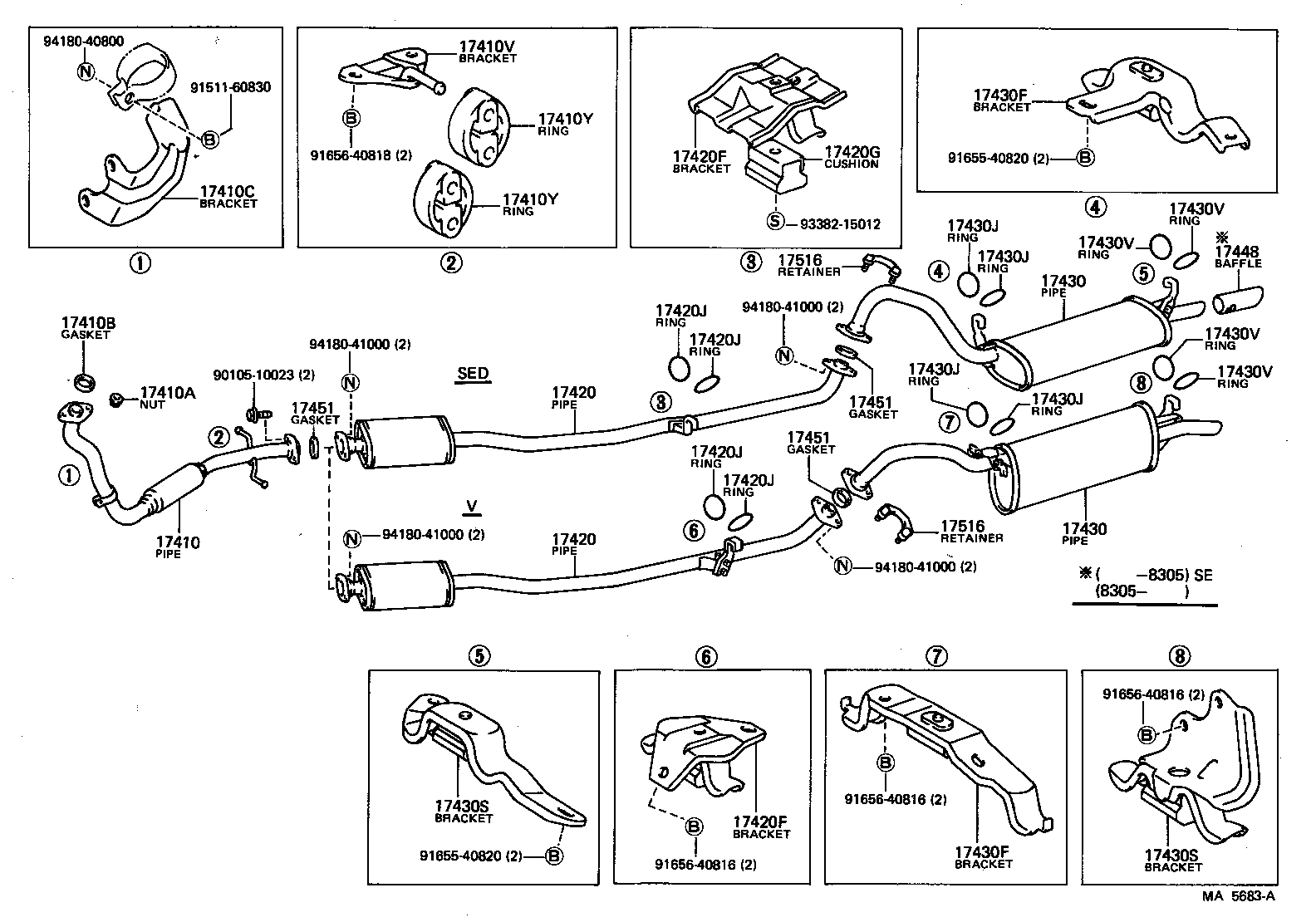 17430-15280 PIPE ASSY, EXHAUST, TAIL product image
