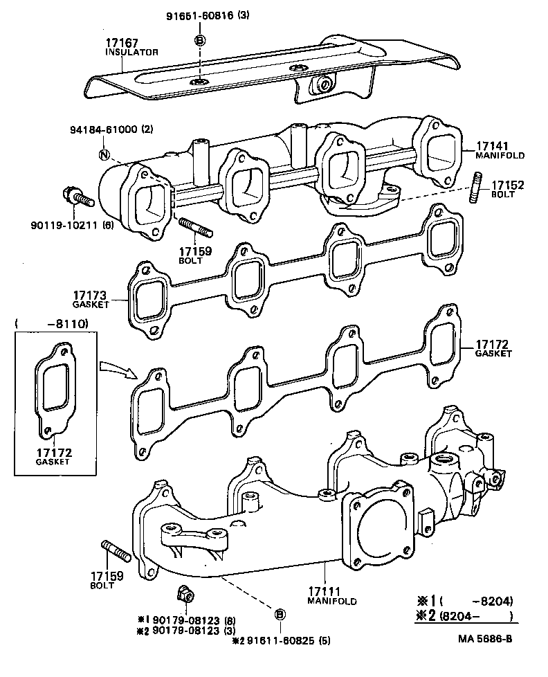 17167-56010 INSULATOR, EXHAUST MANIFOLD HEAT, NO.1 product image