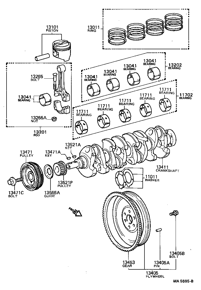 Toyota 13015-74020 RING SET, PISTON
