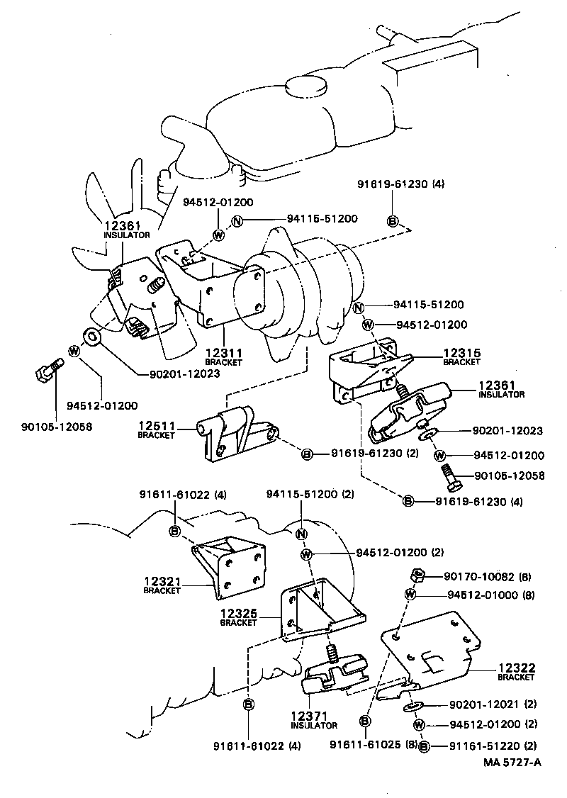 12322-44040 BRACKET, ENGINE MOUNTING, REAR NO.2 product image